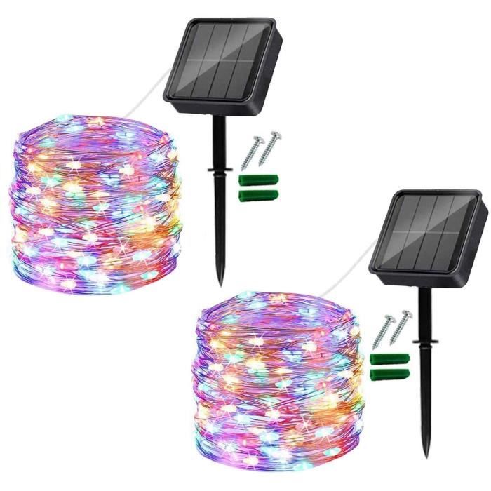 Guirlande Lumineuse Solaire 30m - 300 LED Blanc Chaud, étanche IP44 | Pour Jardin, Terrasse, Mariage, Noël