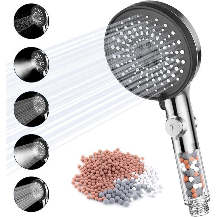Pommeau De Douche Avec Anti-calcaire - Pommeau De Douche Avec Anti Calcaire Pommeau De Douche Haute Pression 3 Types De Jet Economie Eau Filtre Et Boule Minerale 99405662
