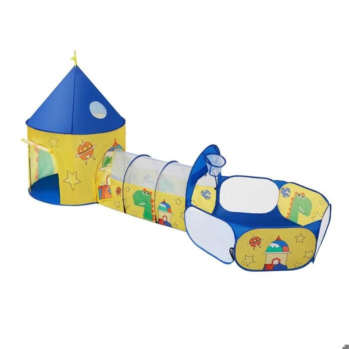 Aire de Jeux 3-en-1, Parc Enfant Pop-up, avec Tente, Tunnel, Piscine à Aire de Jeux 3-en-1, Parc Enfant Pop-up, avec Tente, Tunnel, Piscine à
