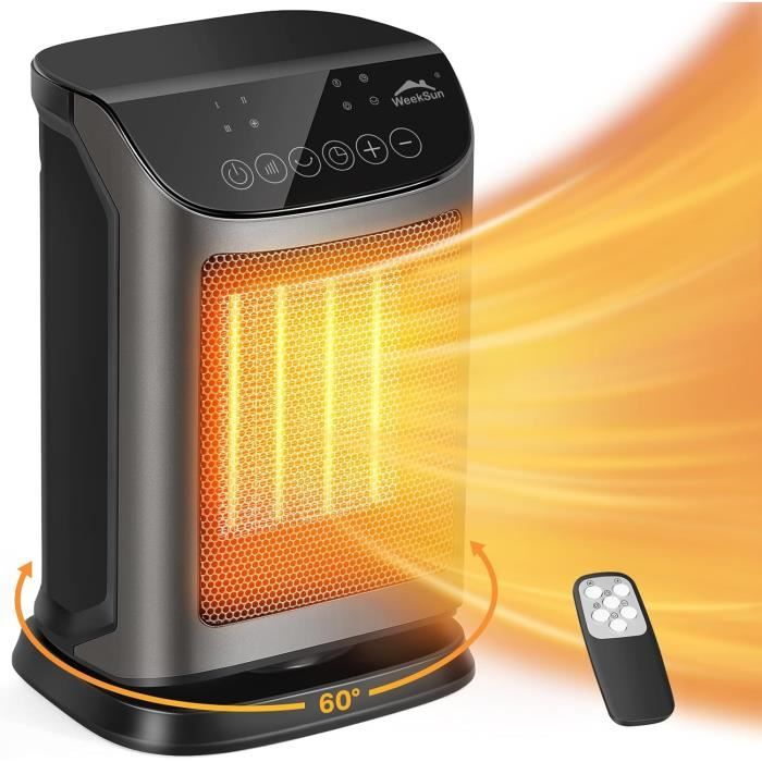 Chauffage D'appoint 500W Avec Télécommande - Radiateur Soufflant Silencieux Pour Salle De Bain, Chambre Ou Bureau