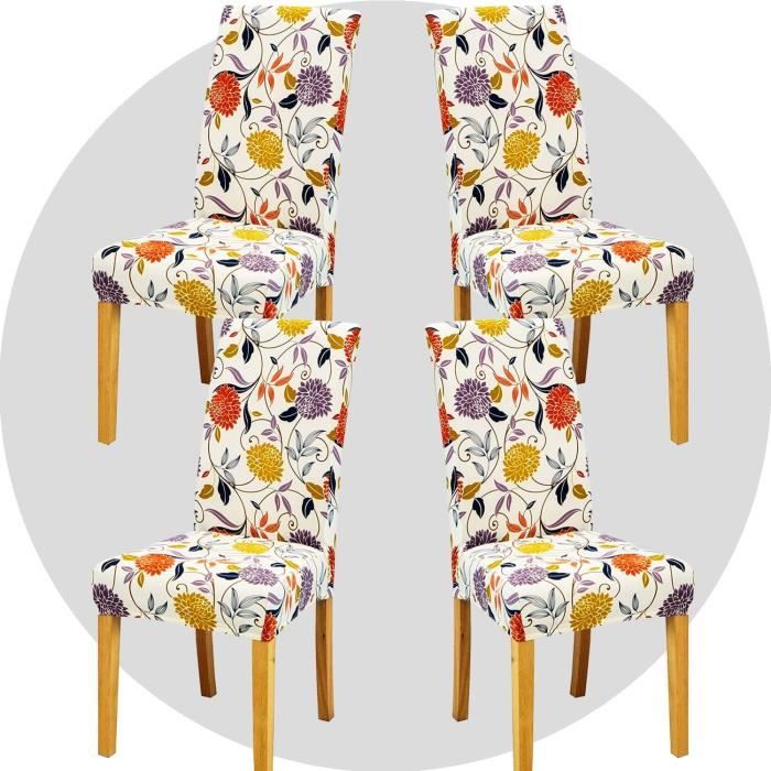 Betylifoy Housses de Chaise Lot de 4 Housses de Chaise Stretch Housses de Chaise Amovibles Lavables Housse de Chaise Swing pour Salle à Manger Hôtel Restaurant Mariage (4, Noir de Lin, Universel
