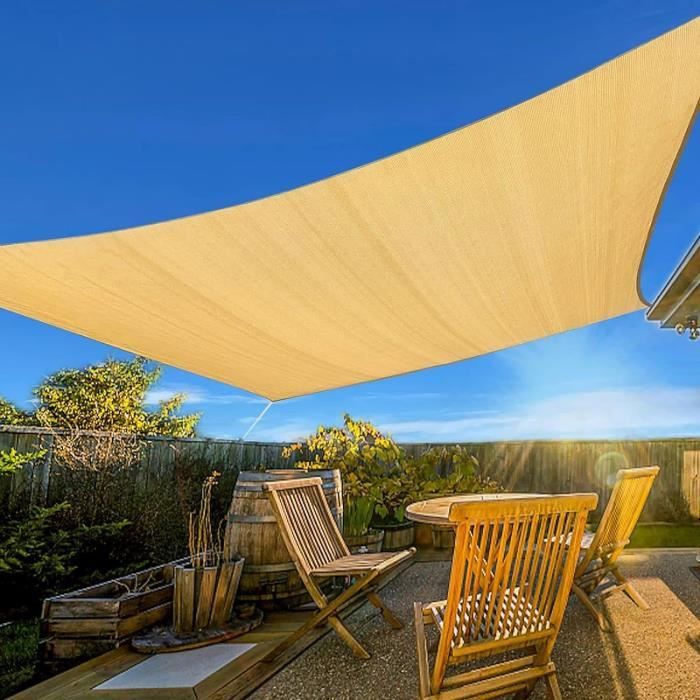 Voile D'ombrage Rectangulaire 1.5x2.2 M – Toile Polyester 220g/m² étanche Et 98% UV | Pour Terrasse, Jardin, Piscine - 1