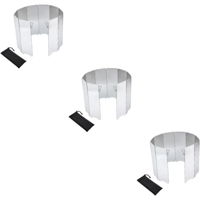 Pare-Vent De Réchaud De Camping En Acier - Pliable Vert - 93x22 Cm Déplié - Neuf
