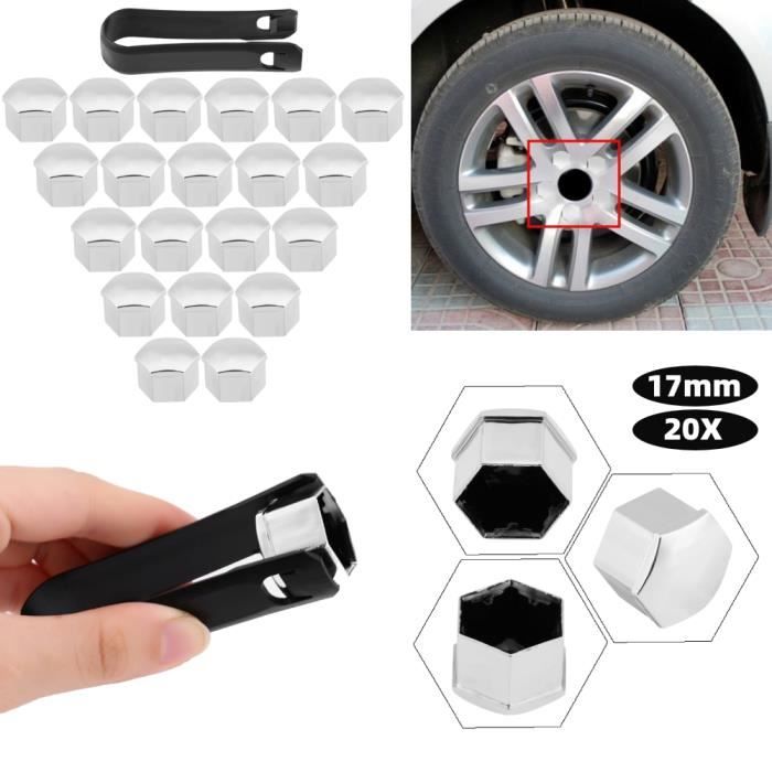 20pcs Couvercle d'écrou de roue Haute ténacité Protection Plastique Étanche  à la poussière Bouchon de vis de pneu pour voiture