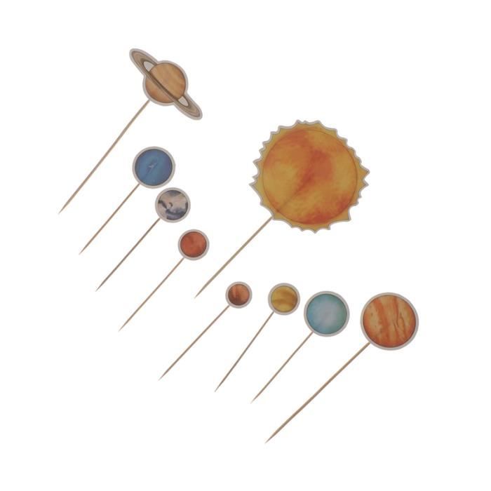 9pcs Univers Univers Sun Planet Gateau Toppers Gateau Decoration Gateau Insert Pour Fete D Anniversaire Faveurs Fournitures Achat Vente Figurine Decor Gateau Cdiscount