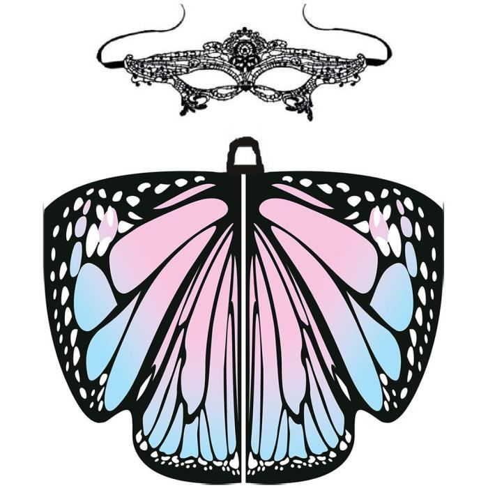 ITISME Châle Femmes Halloween Papillon Ailes ChâLe Foulards Dames Nymphe Pixelie Poncho Accessoire Bracelet ChâLe Cape 