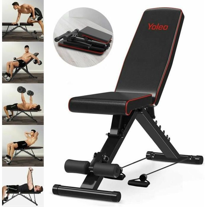 Banc De Musculation Réglable D'exercice Fitness Entrainement Abdominaux  Dorsaux - Cdiscount Sport