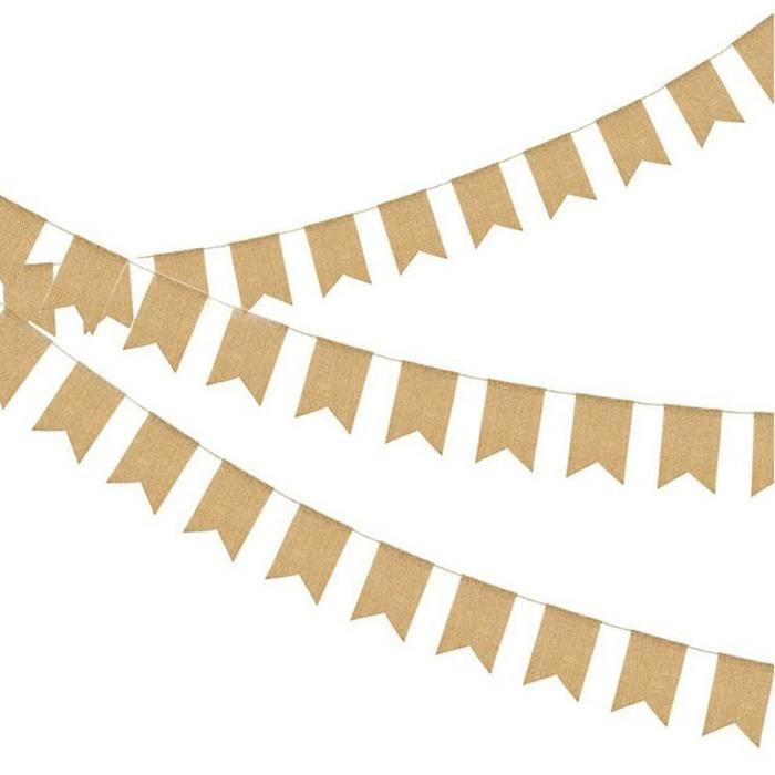 Banderole Joyeux Anniversaire Bannière Anniversaire En Toile De Jute - Déco Vintage Pour Fête Anniversaire Champetre