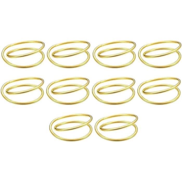 12 Ronds De Serviette En Spirale Dorés – Porte-serviettes élégants Pour Table, Mariage, Fêtes