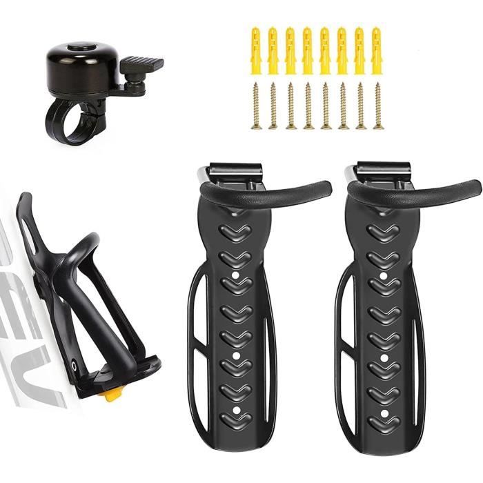 ALLILUYAA Support Vélo Mural - Crochet Acier Charge 30kg - Anti-Rayures Pour Pneus