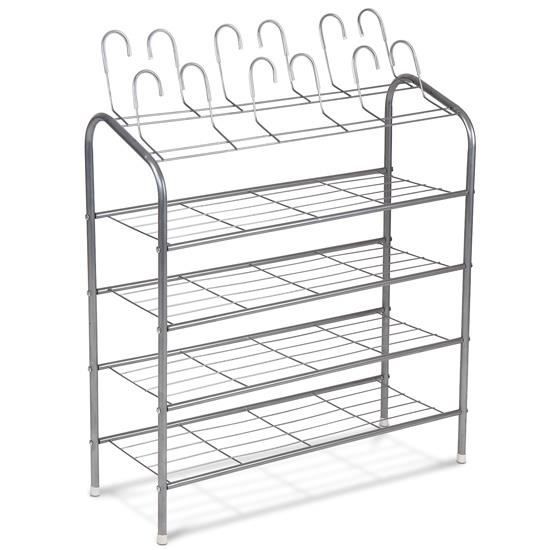 Etagere A Chaussures En Fer Pour 18 Paires De Chaussures 4 Niveaux