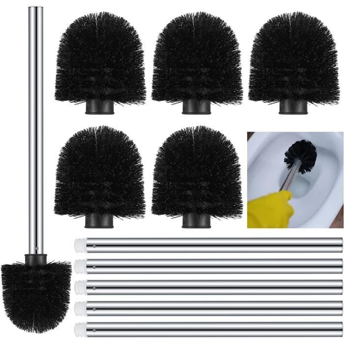Brosse WC Noire Avec Manche Inox - Lot De 2, Pour Hôtels Et Maisons - 12
