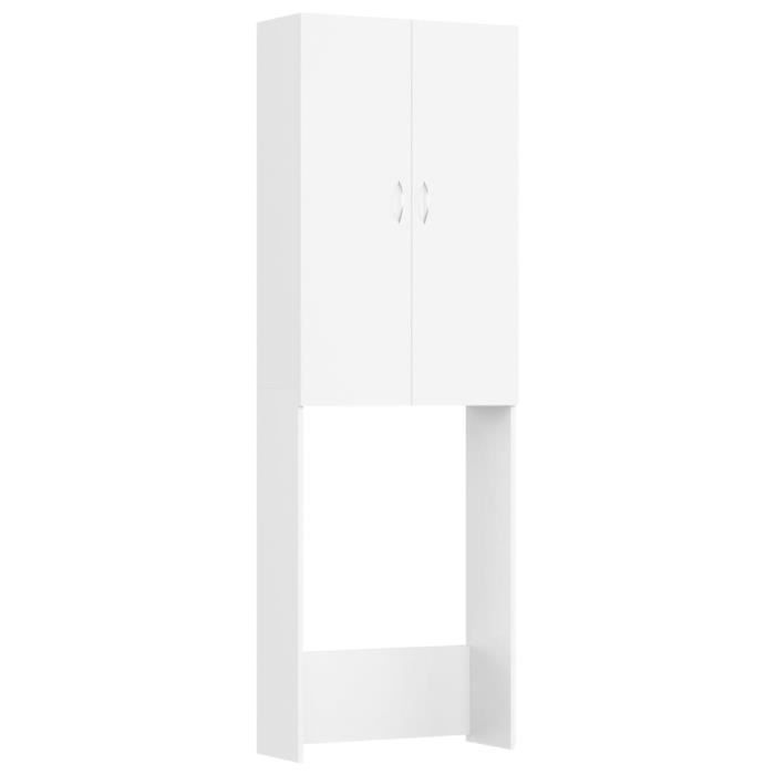 81201*PRO*Meuble pour machine à laver Meuble de salle de bain Eleganter - Meuble WC Blanc 64x255x190 cm NEW Produit
