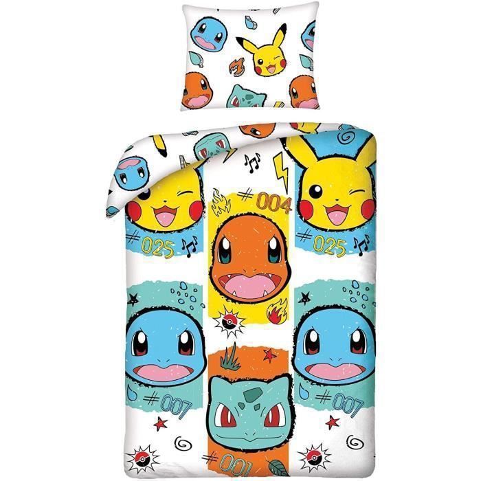 Halantex Parure De Lit Pokemon Pikachu 140x200 Cm 1 Taie D Oreiller Cdiscount Maison