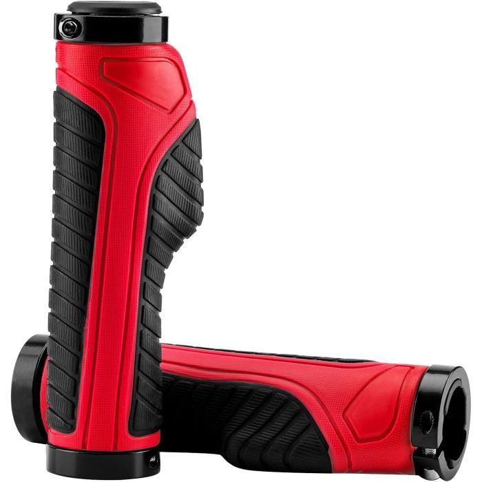 Poignée de vélo Grip Couverture Ergonomique poignées de Guidon de vélo en Caoutchouc avec Double Verrouillages pour Sport VTT VTC