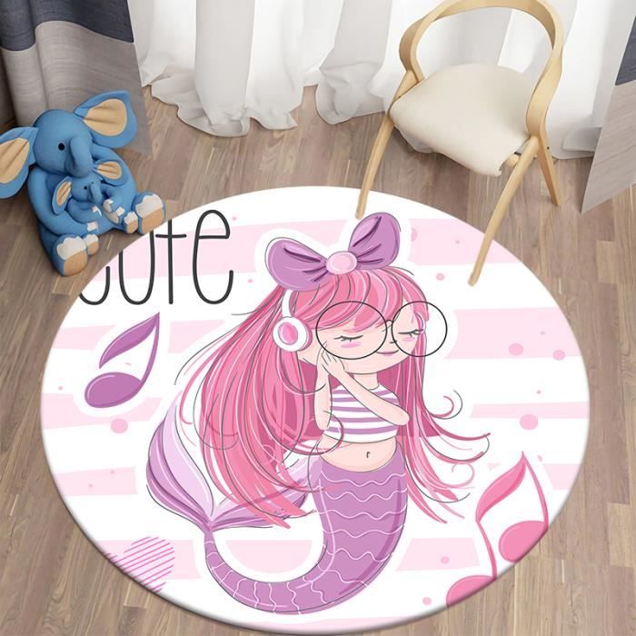 Tapis Rond De Noël , Poils Ras Tapis De Salon De Noël Antidérapant Fluffy Shaggy Soft Imprimé De