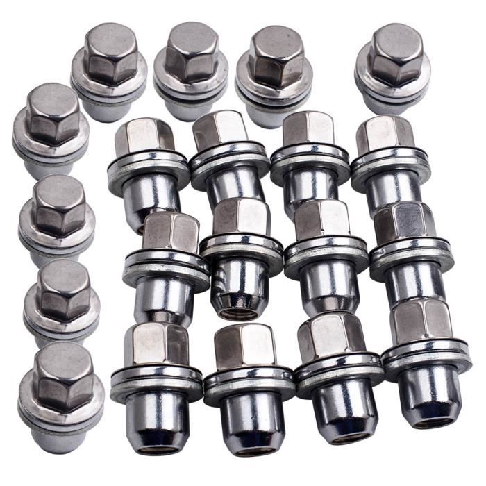 20 Écrous De Roue M12x1.5 Alliage Chromé - Compatible Jaguar S-Type, X-Type, XF