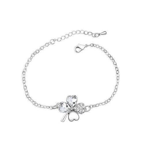 bracelet trèfle en cristal autrichien, 4 feuilles, lien, bijoux à la mode, breloques pour femmes et filles, qu cn94803819