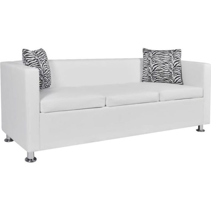 @VIE3325Bon Canapé moderne 3 places - Canapé droit fixe 3 places Canapé scandinave - Canapé dangle Contemporain Sofa Mode Cuir