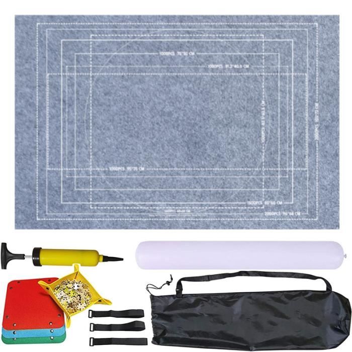Tapis de Puzzle en Feutre 1000 pièces à 2000 pièces, Tapis de Rangement pour Puzzle gris