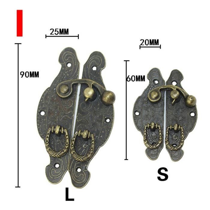 Lot De 5 Loquets De Cabinet En Alliage Zinc Finition Bronze, 37x27mm - Neuf Avec Vis
