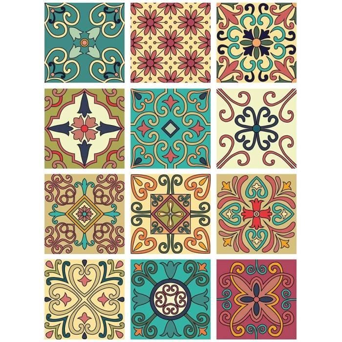 Carrelage Décoratif Mexicain Cerames – 30 Pièces Bleu, 10,5x10,5 Cm, Brillant
