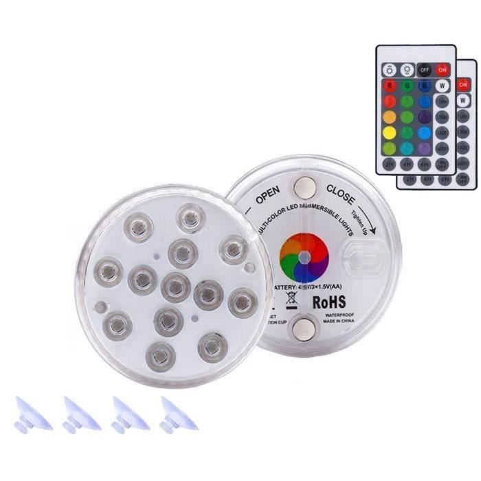 Lot 2 Lumières LED Sous-Marines Bateau 42 LEDs Bleu - IP68 Acier Inoxydable