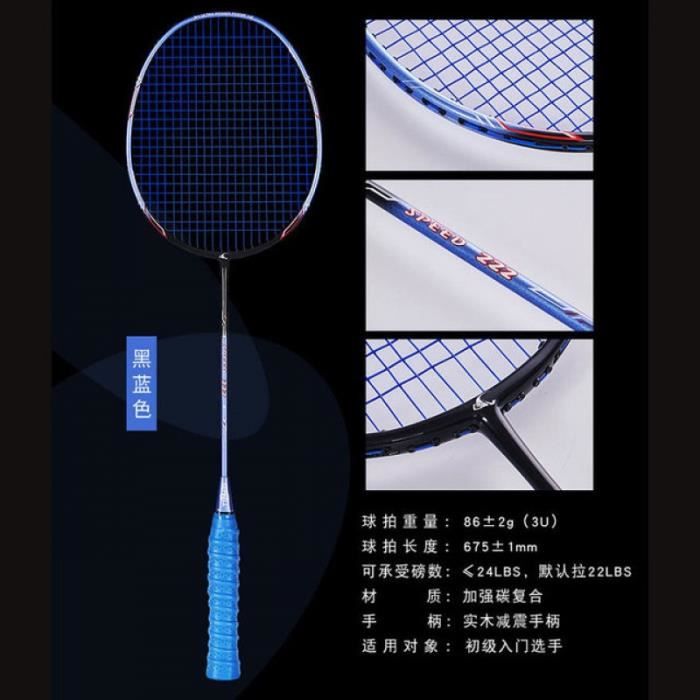 Raquette De Badminton Professionnelle 8U 60g En Carbone - Tension 10,9 à 14,5 Kg, Manche G5