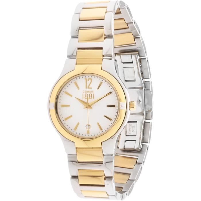 MONTRE HOMME CERRUTI 1881 SWISS MADE. BRACELET et CADRAN Plaque Argent et Or Rose Achat vente montre Femme Adulte Jaune Acier Cdiscount