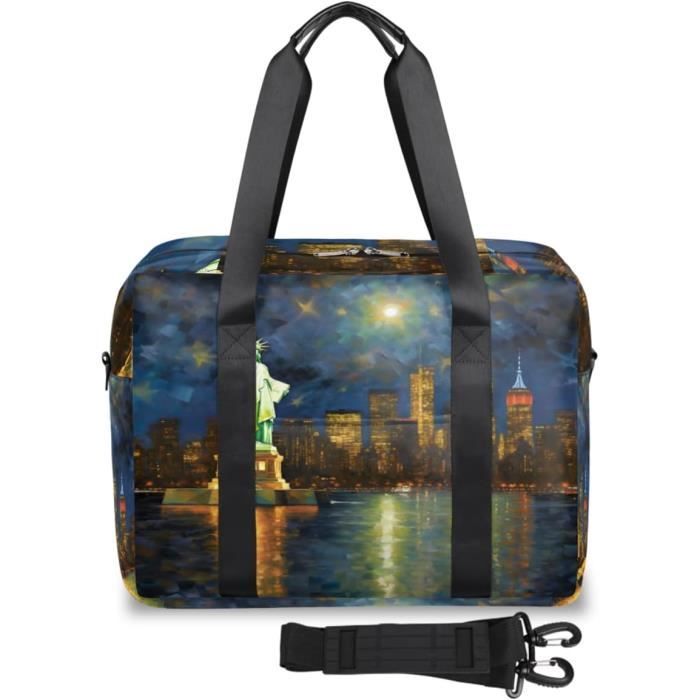Sac De Voyage Usa New York Paysage Nocturne Pour Homme Et Femme, Sac De