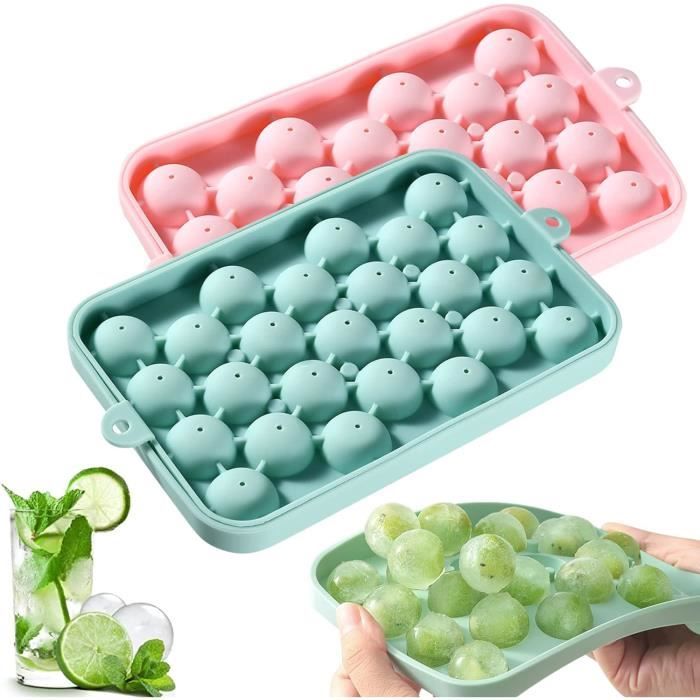 Lot De 2 Moules à Donuts Silicone 4 Cavités - Antiadhésif Sans BPA (Vert Citron Et Rose)