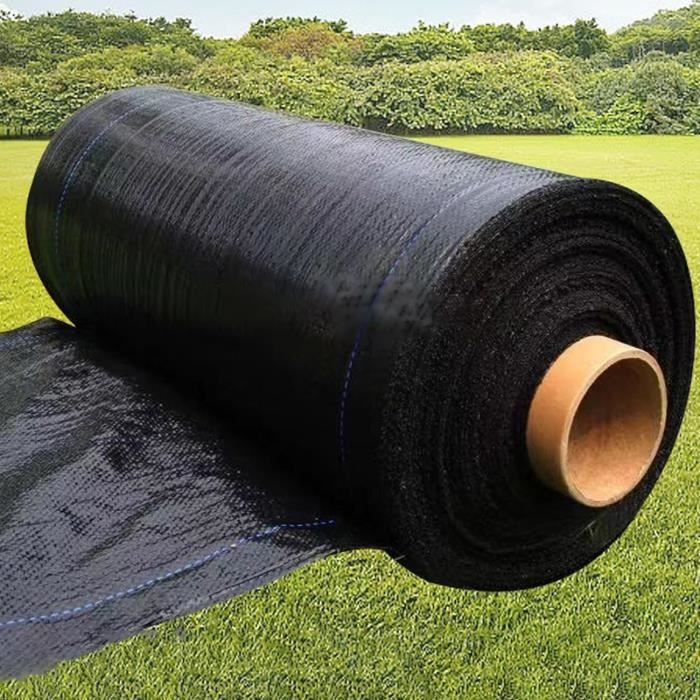 AERZETIX Film De Paillage Anti-Mauvaises Herbes 1.2x10m - Noir, 20μm, Polyéthylène UV Pour Jardin Et Potager