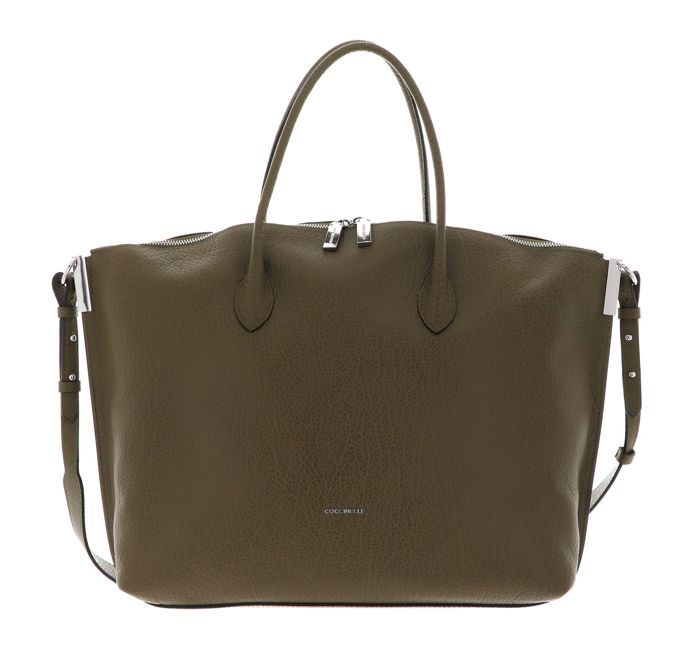 COCCINELLE Sac à main vert olive en cuir pour femme - Estelle Elephant Handbag Loden 187596 COCCINELLE Sac à main vert olive en cuir pour femme - Estelle Elephant Handbag Loden 187596