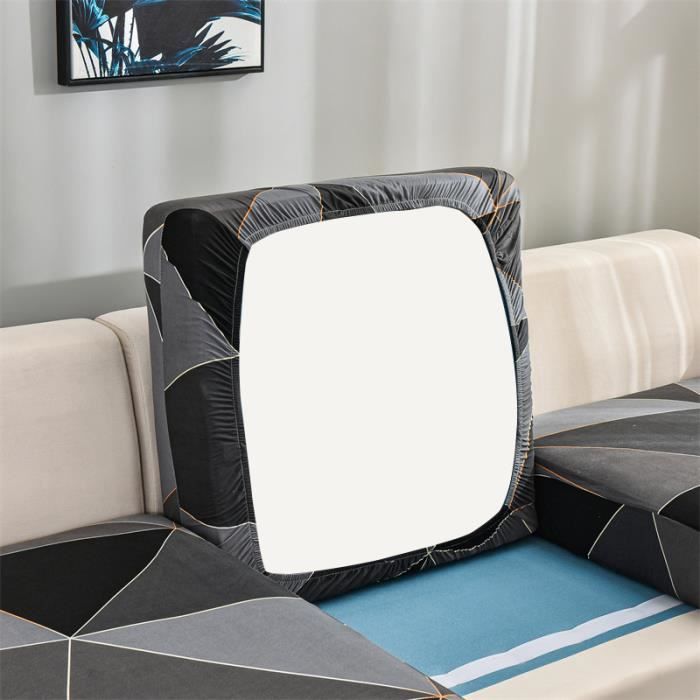 Housses De Coussin De Canapé En Velours Extensible - Lot 1 Place - Gris Clair - Protection Antidérapante
