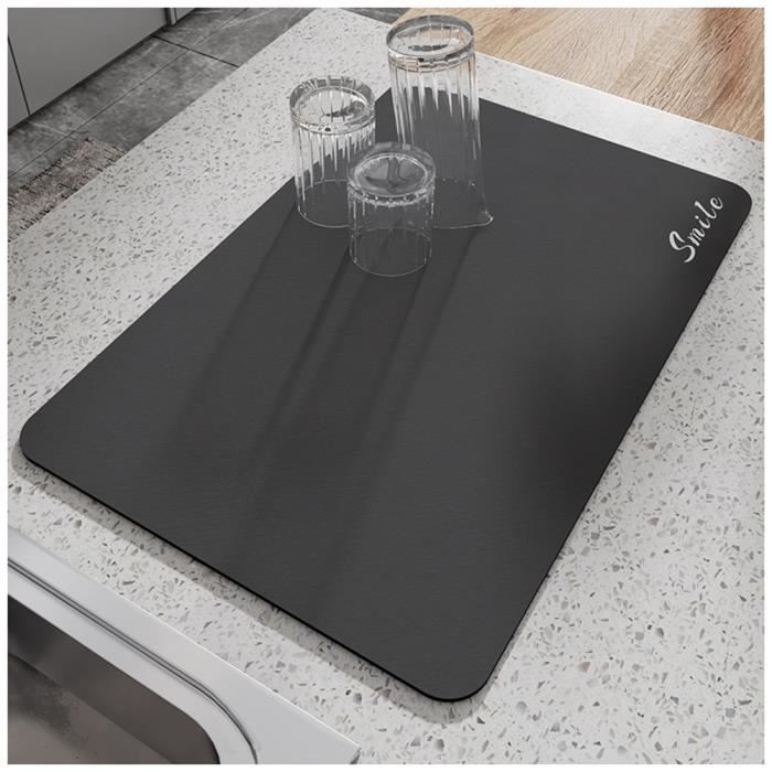 Tapis Égouttoir Absorbant Diatomite - 40x50 Cm | Antidérapant Pour Évier Ou Machine à Café | Séchage Rapide