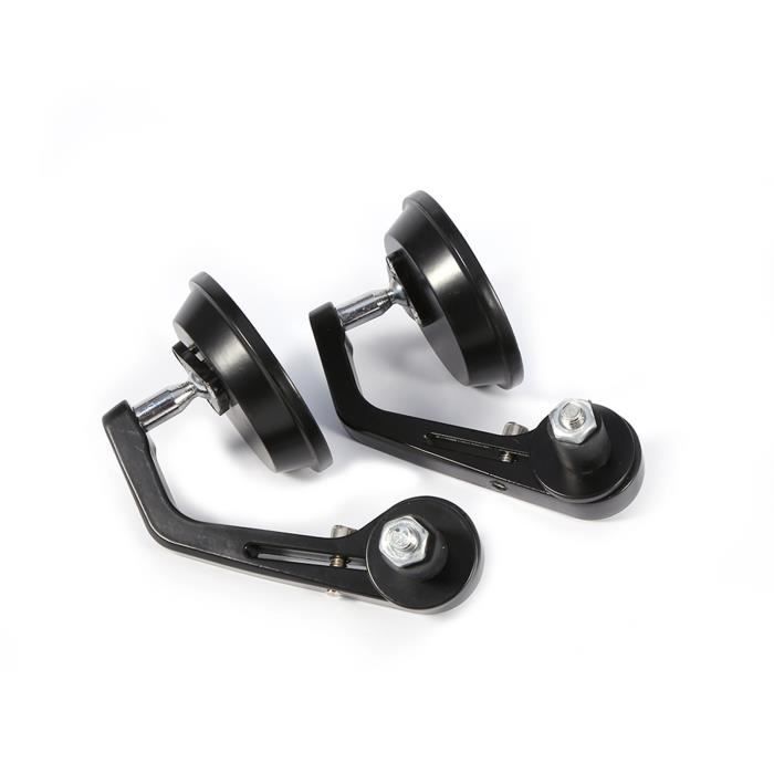 Guidon Vue Arrière Moto Rétroviseurs Arrière Universels 7/8 Ronds En Aluminium Noir Pour Moto Miroir Moto