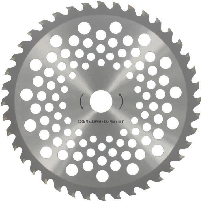 Lame à pointes carbures 40 dents Ø extérieur 230mm et alésage 25,4mm pour système de coupe avec tête