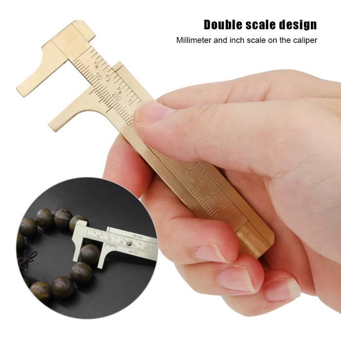 Pied à Coulisse Plastique Double échelle - Mesure 0-80 Mm (mm Et Pouces) - Pour Bijoux, Antiquités, Bricolage - Rose - 14