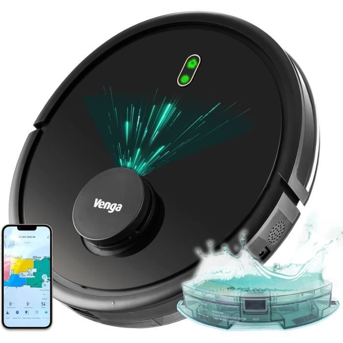 Robot Aspirateur - GENERIC - VG RVC 3002 BK - Navigation Laser - 6 Modes de Nettoyage - Noir - Generic