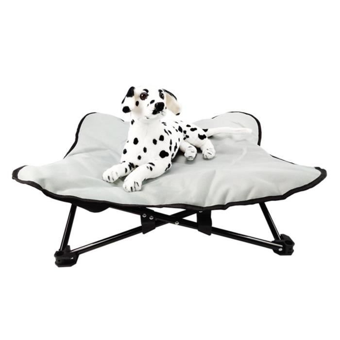 très grand Lit surélevé rafraîchissant pour animaux Basics 153 x 94 x 23 cm gris 