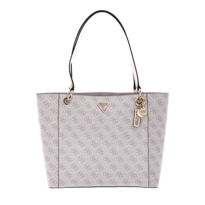 Sac à épaule GUESS Follie Small Tote Bag - Tissu Plaid, Couleur Stone Logo, 100% Polyuréthane - Neuf Avec étiquettes