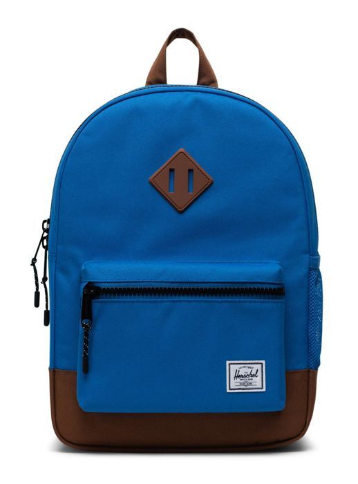 Herschel Sac a dos bleu marron pour fille et garcon Heritage Youth Backpack Strong Blue Saddle Brown 176374