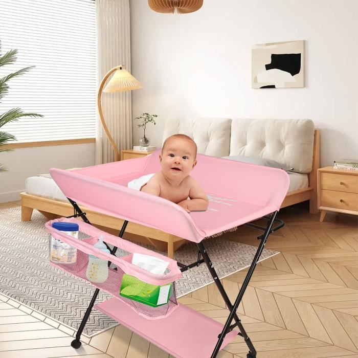 Table à langer pliable amovible avec ceinture de sécurité - HOMEWELL Table à langer pliable amovible avec ceinture de sécurité - HOMEWELL