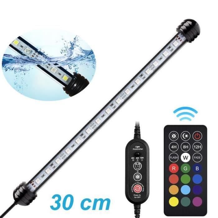 Comparer les prix de Lampe Aquarium LED - LECHEO - 30cm - RGB - Étanche - Télécommande sans fil