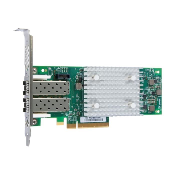 Lenovo ThinkSystem QLogic QLE2742 Adaptateur de bus hôte PCIe 3.0 x8 profil bas Fibre Channel SFP+ x 2 pour ThinkSystem…