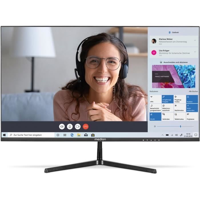 Ecran PC – MEDION – AKOYA P52218 MD 20150 – 546 cm (22) Full HD – HDR10 – HDMI – Sans cadre