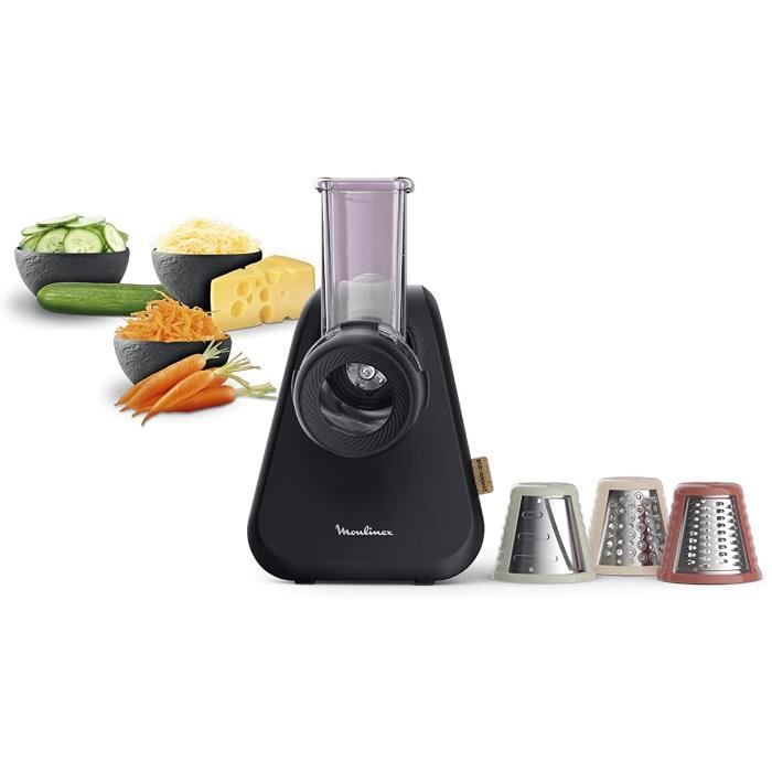 Moulinex Eco Respect decoupe-legumes, Design ecologique, Salades, Legumes tranches, 3 cones (eminceur, rape, mandoline), Fabr