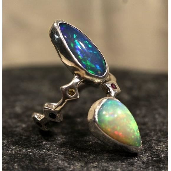 Femmes De Mode 925 Bague En Argent Sterling Elegant Vintage Saphir