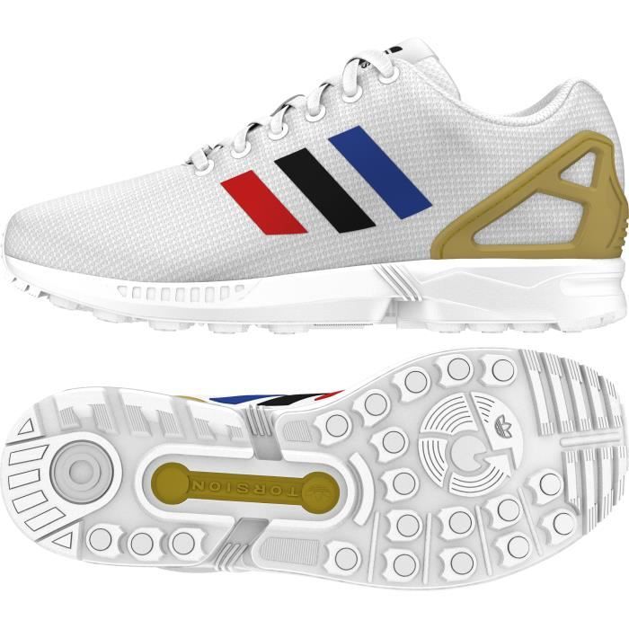 zx flux blanc noir