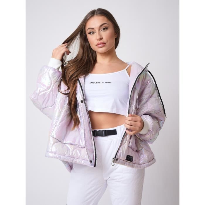PROJECT X PARIS Blouson matelassage zig zap Femme Rose